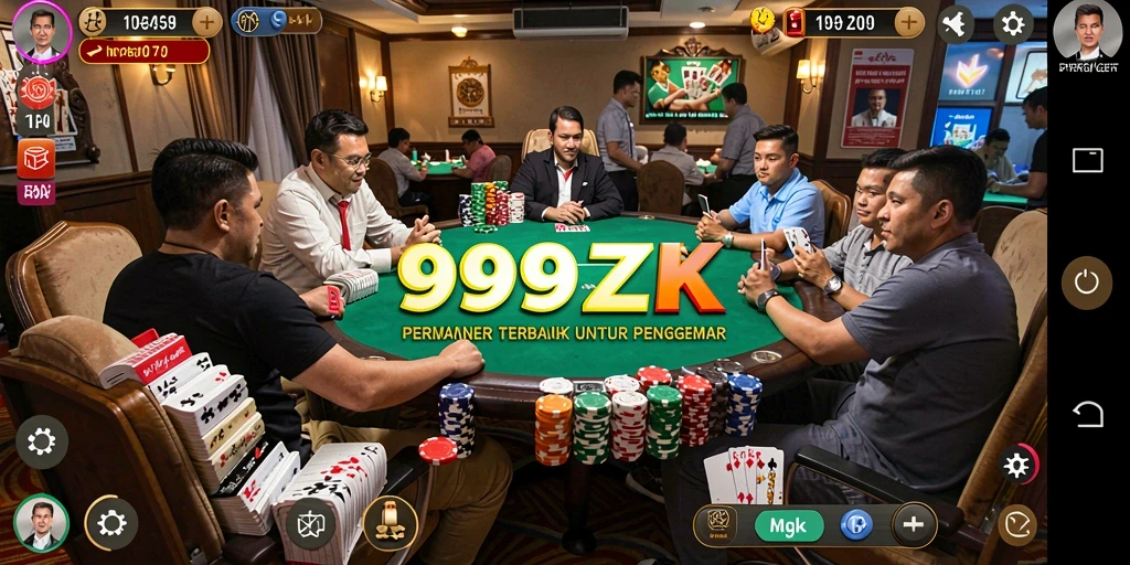 Tampilan permainan poker yang seru dan mendebarkan di 999ZK.