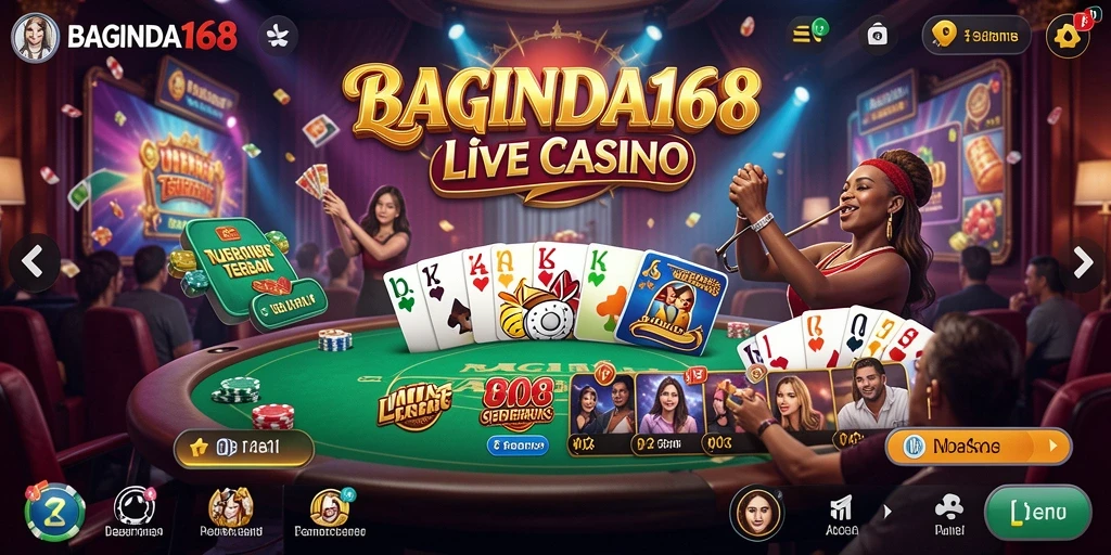 Tampilan permainan Live Casino dengan dealer langsung di BAGINDA168.