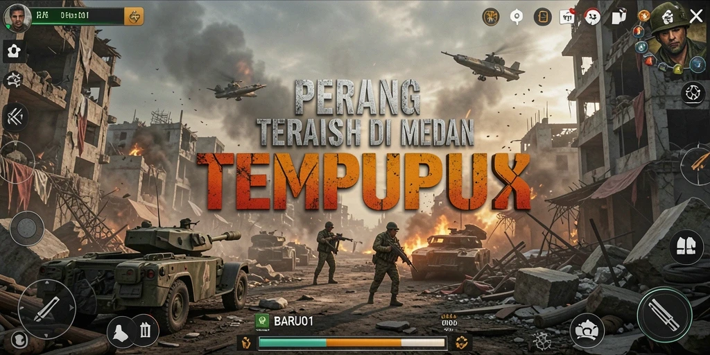 Gameplay mendebarkan dalam game Battle Royale BARU01.