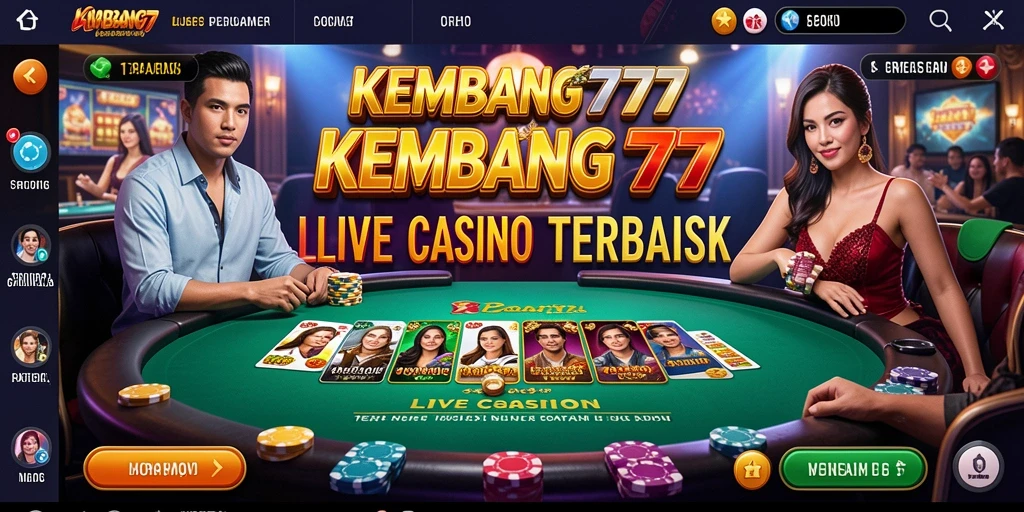 Tampilan gameplay KEMBANG777 dengan dealer langsung di Live Casino.