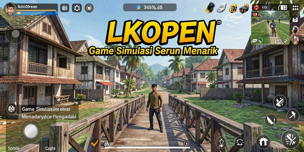 Screenshot LKOPEN menampilkan gameplay yang dinamis dan interaktif.
