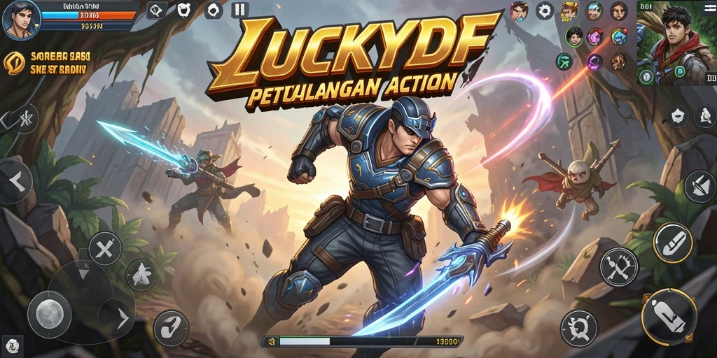 Tampilan gameplay LUCKYDF yang penuh aksi dan menegangkan.
