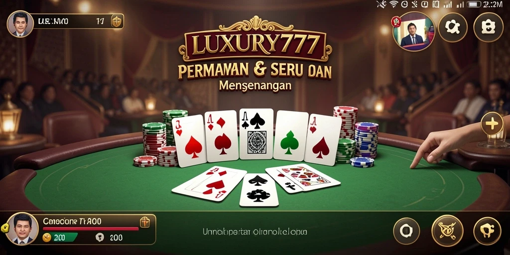 Tampilan gameplay seru dari LUXURY777 yang menampilkan aksi Gaple.