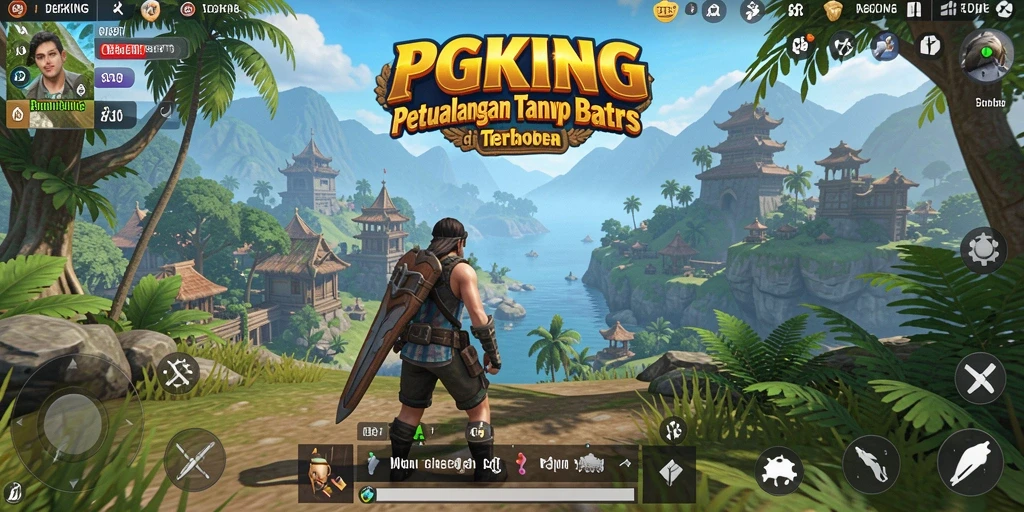 Tampilan gameplay PGKING yang menakjubkan dalam dunia terbuka.