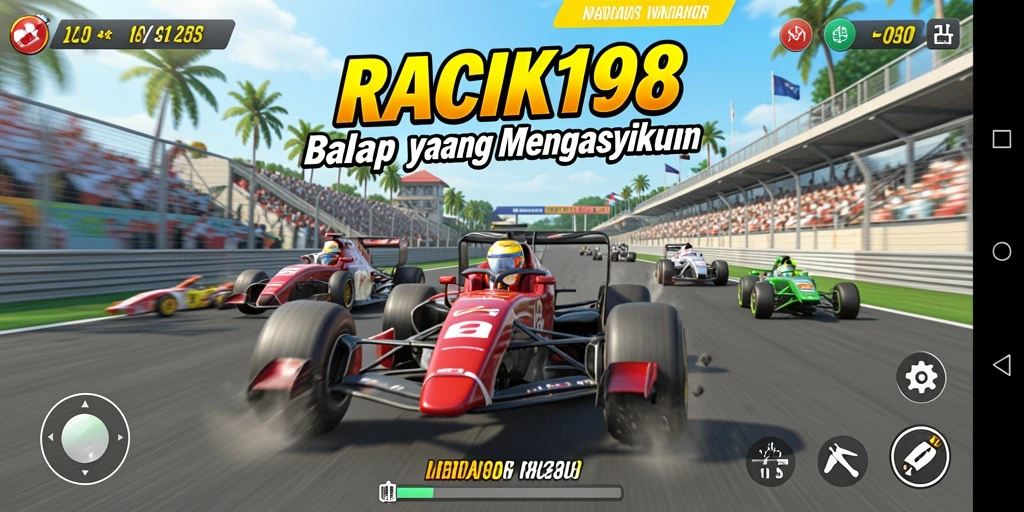 Screenshot utama RACIK198 menampilkan aksi balap yang mengasyikkan.