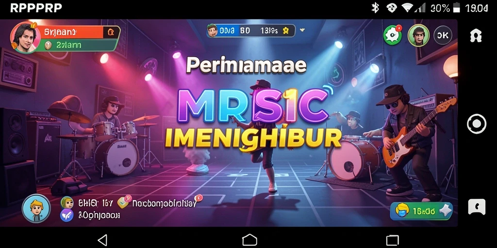 Screenshot RPRPRP menampilkan pemain yang sedang asyik berinteraksi dengan alat musik virtual.