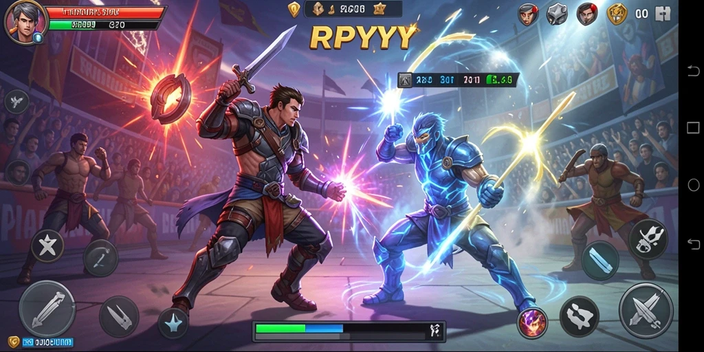 Tampilan gameplay RPYYY dengan aksi pertarungan yang mendebarkan.
