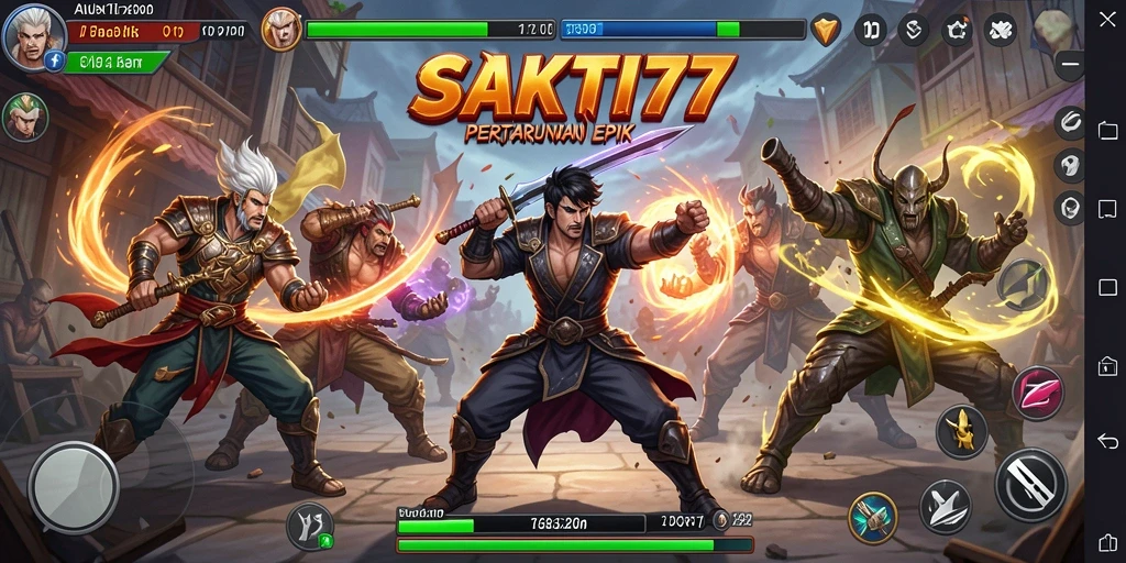 Tampilan gameplay SAKTI77 yang seru dan mendebarkan di arena pertarungan.