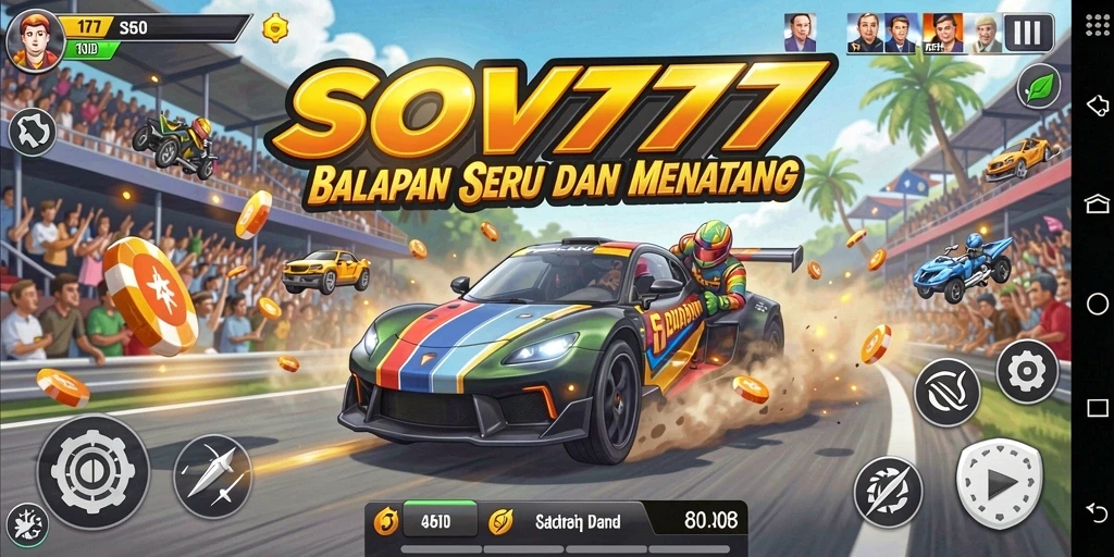 Gameplay balap yang mendebarkan di SOV777.