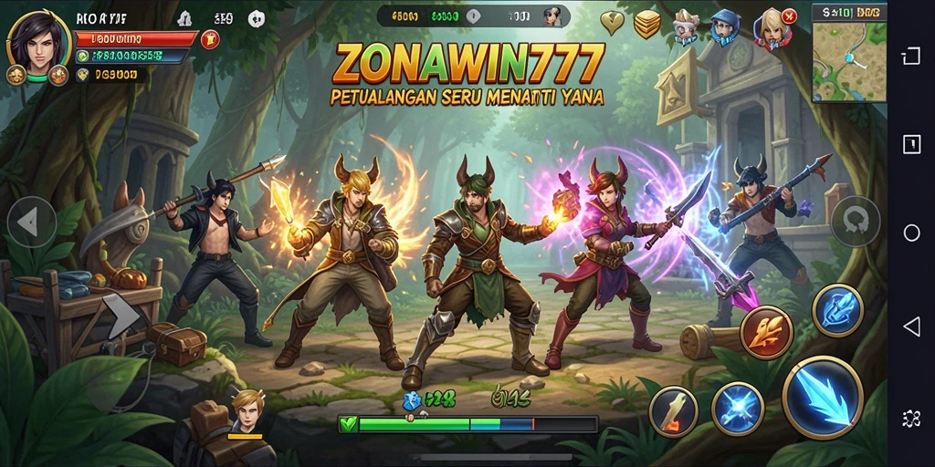 Tampilan gameplay ZONAWIN777 yang penuh aksi dan petualangan.